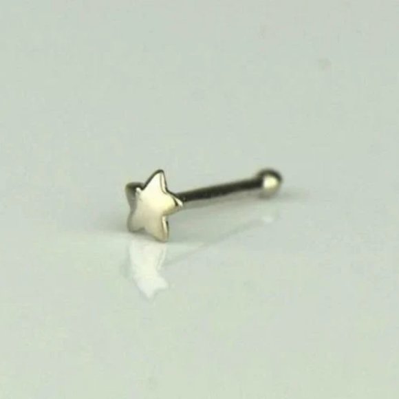 14K Solid Gold Star Nose Ring Piercing for Womens Body Jewelry Gold Pier… - Picture 8 of 8